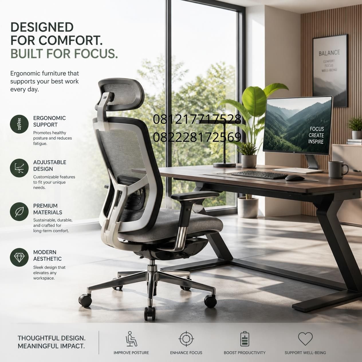 meja kerja ergonomis